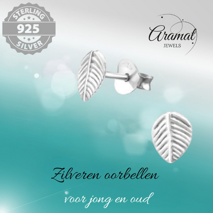 Silver Leaf Earrings Antique Look – 7x5mm