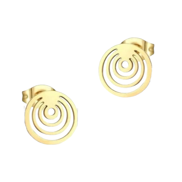 Boucles d'oreilles spirales dorées – 10 mm
