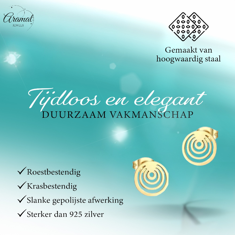 Boucles d'oreilles spirales dorées – 10 mm