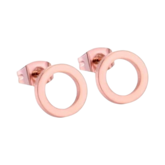 Boucles d'oreilles cercle ouvert couleur or rose – 9 mm