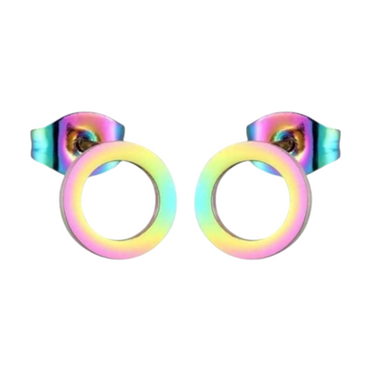 Open Circle Earrings Multicolor – 9mm