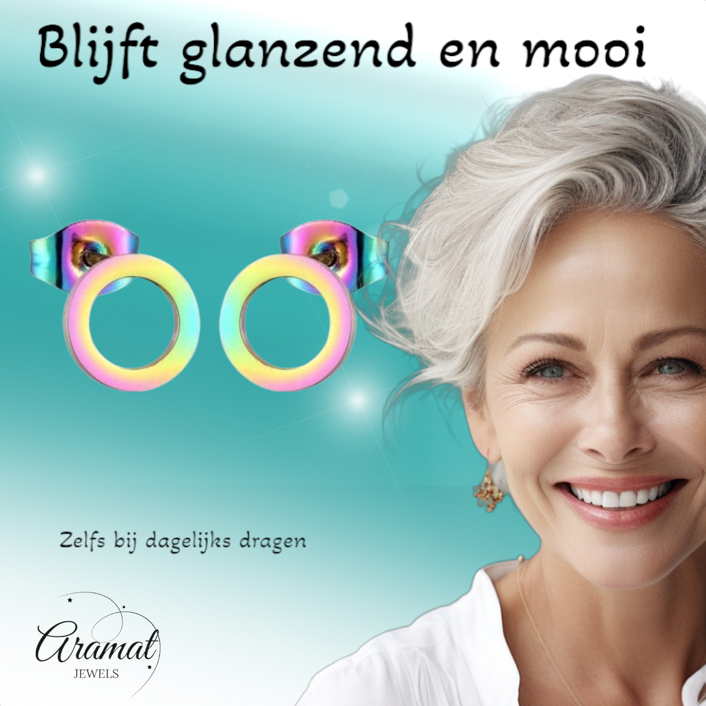 Open Circle Earrings Multicolor – 9mm