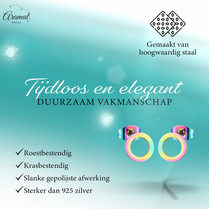 Open Circle Earrings Multicolor – 9mm