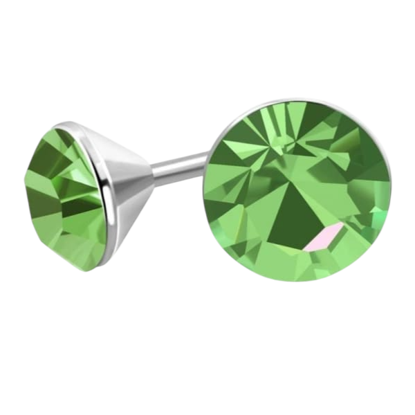 Light Green Mini Stud Earrings – 3mm – Stainless Steel