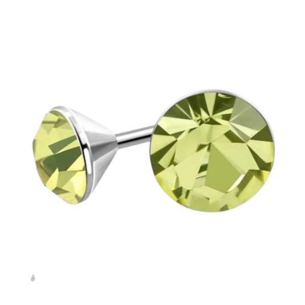 Light Green Mini Crystal Earrings – 3mm – Stainless Steel