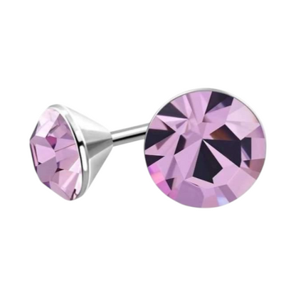 Purple Crystal Stud Earrings – 3mm – Stainless Steel