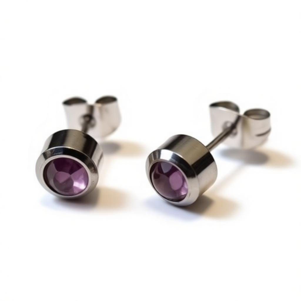 Oorbellen – Staal Licht Paarse Kristal (6mm) - Aramat Jewels - Oorbellen - cadeautip