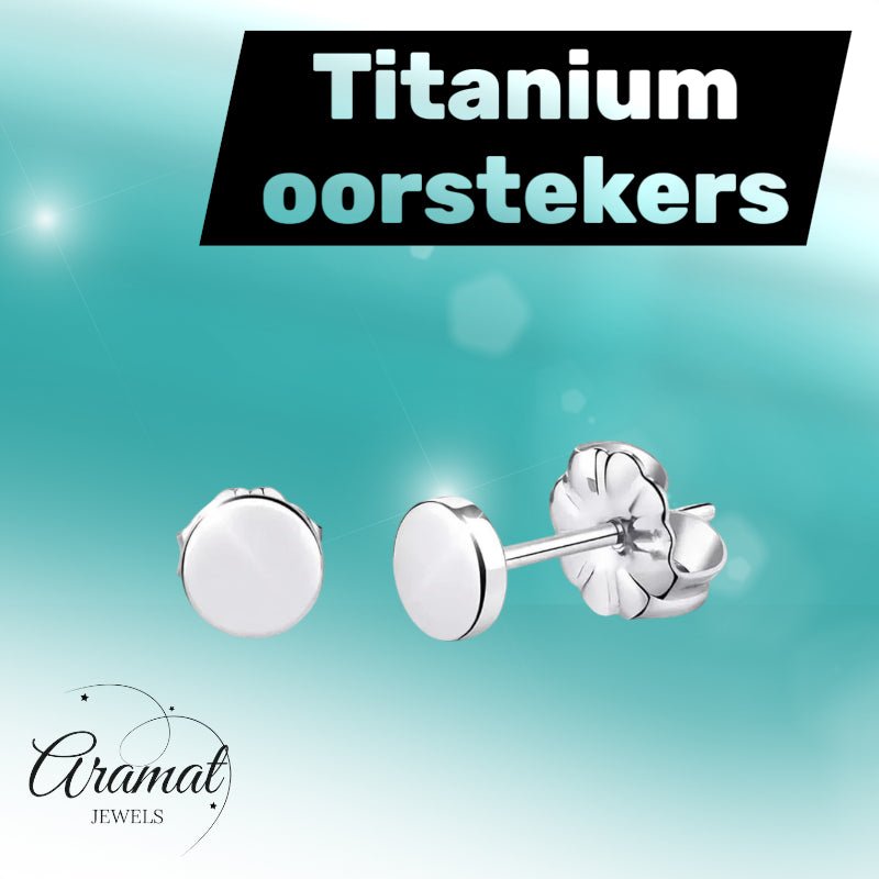 Oorbellen – Titanium Rond Zilverkleurig (5mm) - Aramat Jewels - Oorbellen - cadeautip
