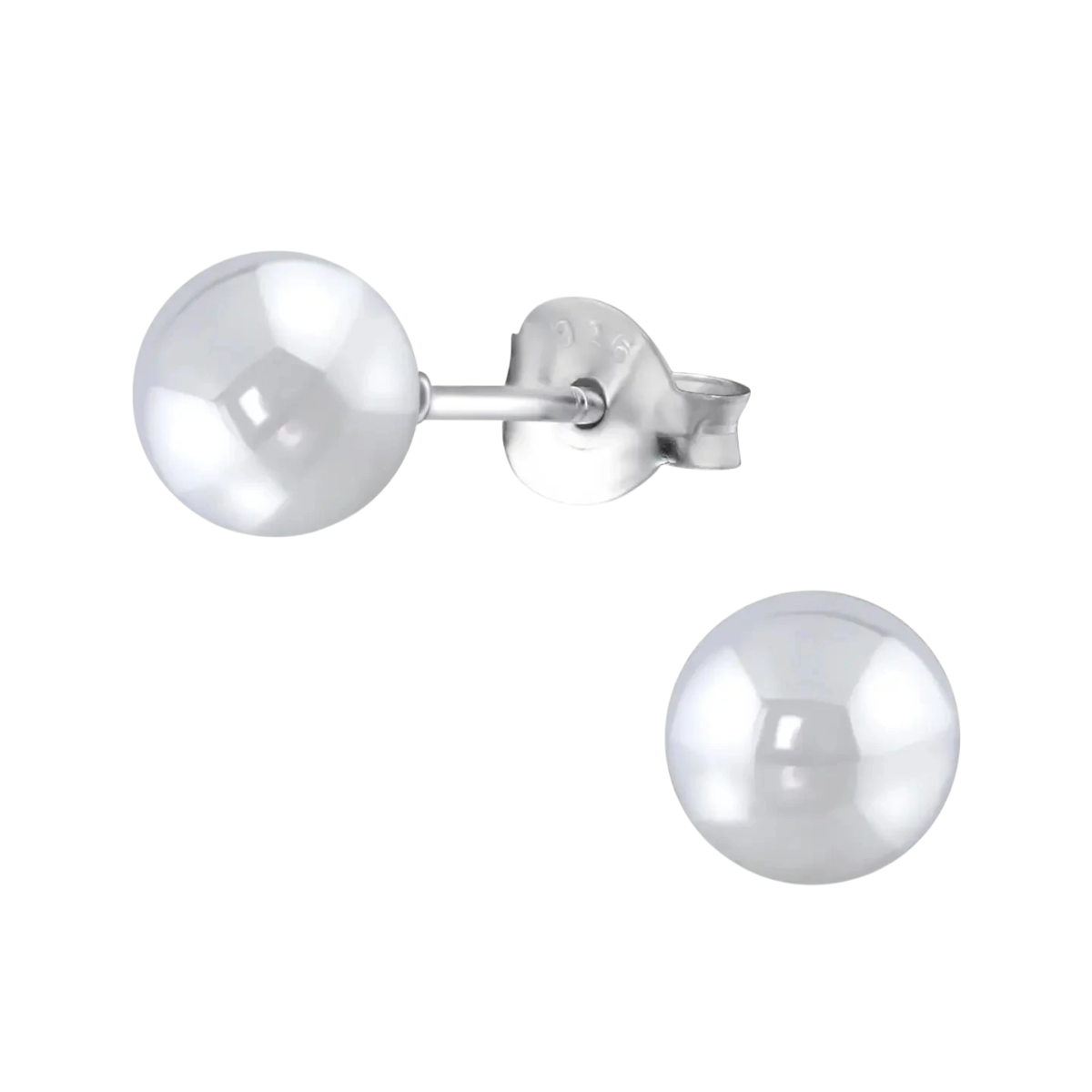 Oorbellen – Zilver Parel Lichtgrijs (6mm) - Aramat Jewels - Oorbellen - cadeautip