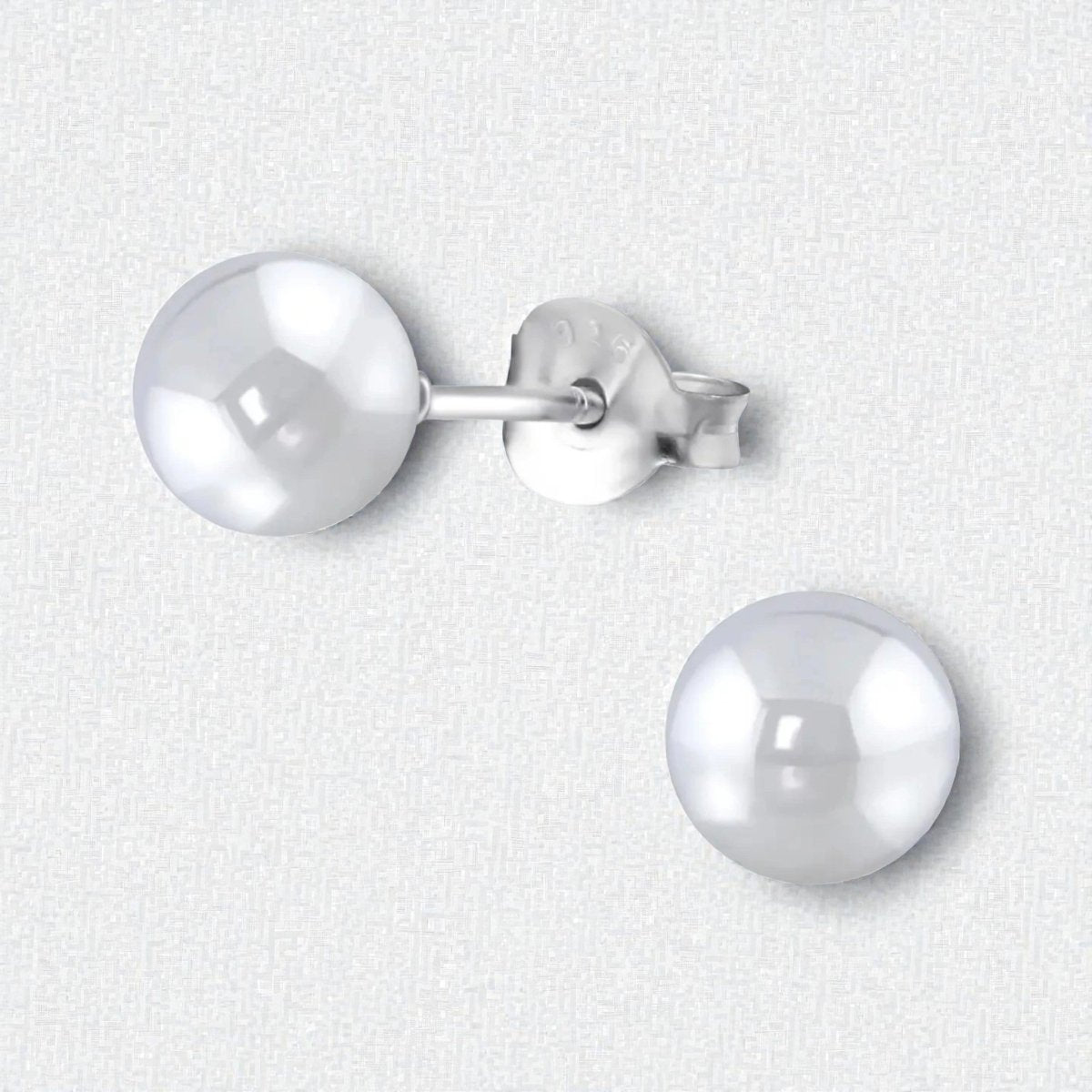 Oorbellen – Zilver Parel Lichtgrijs (6mm) - Aramat Jewels - Oorbellen - cadeautip