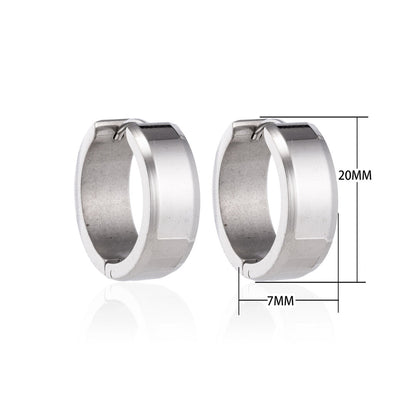 Oorringen – 20mm Creolen met Schuine Rand RVS Zilverkleur Unisex - Aramat Jewels - Oorringen - cadeautip