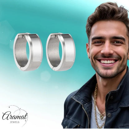 Oorringen – 20mm Creolen met Schuine Rand RVS Zilverkleur Unisex - Aramat Jewels - Oorringen - cadeautip