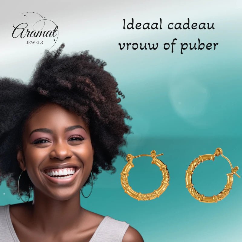 oorringen - gedraaid - glad - goudkleurig - 22mm - oor6404 - 840145 - Oorringen kopen# - 22mm - alles - cadeau