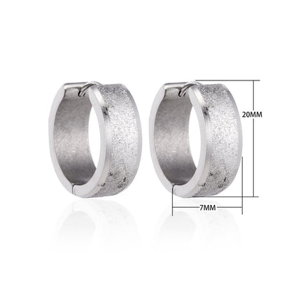 Oorringen – Huggie RVS 20mm Sandblasted Zilverkleur - Aramat Jewels - Oorringen - cadeautip