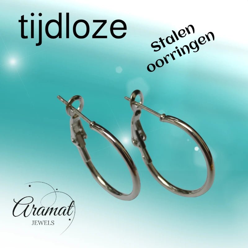Oorringen – Klassieke Basic Hoepel Creolen RVS Zilverkleur (Diverse Maten) - Aramat Jewels - Oorringen - cadeautip