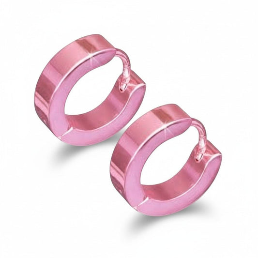 Oorringen – RVS Roze Glans (14mm) - Aramat Jewels - Oorringen - cadeautip