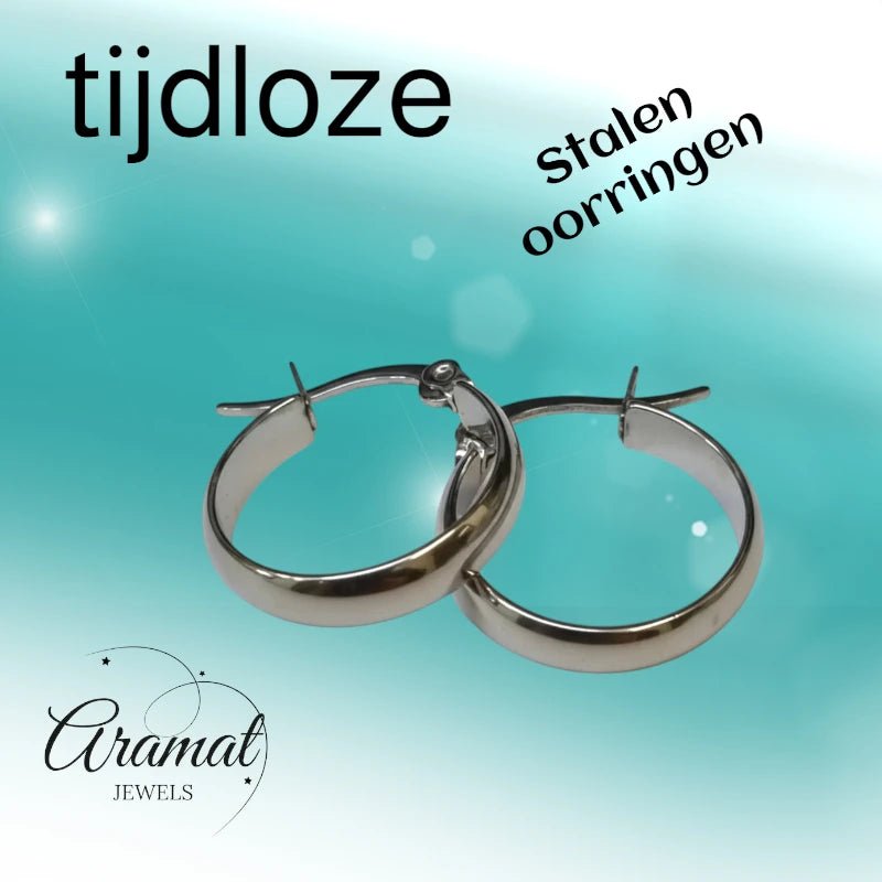 Oorringen – RVS Zilverkleur Glad Glans (20mm) - Aramat Jewels - Oorringen - cadeautip