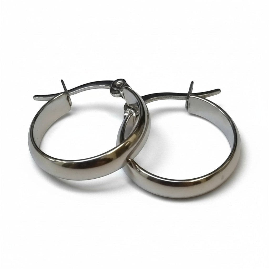 Oorringen – RVS Zilverkleur Glad Glans (20mm) - Aramat Jewels - Oorringen - cadeautip