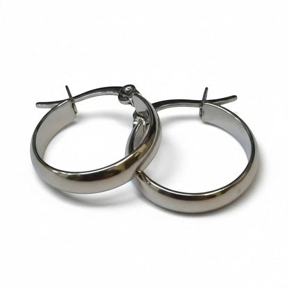 Oorringen – RVS Zilverkleur Glad Glans (20mm) - Aramat Jewels - Oorringen - cadeautip