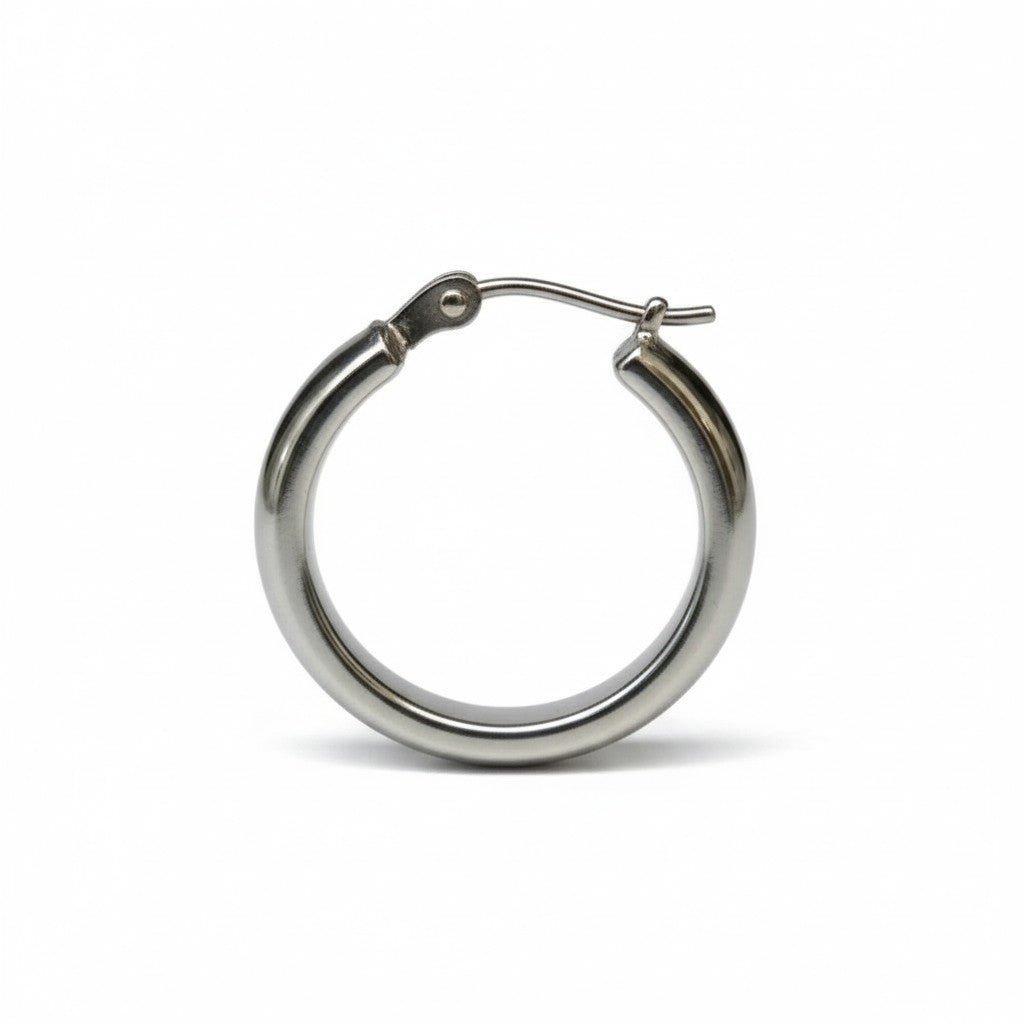 Oorringen – RVS Zilverkleur Glad Glans (20mm) - Aramat Jewels - Oorringen - cadeautip