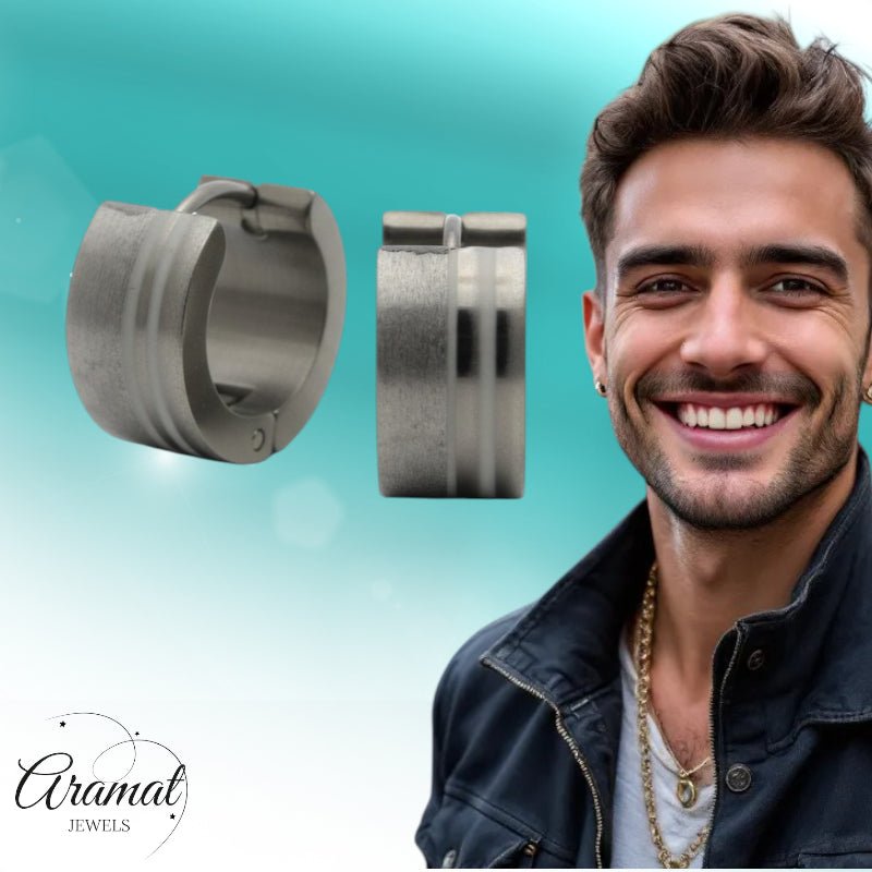 Oorringen – RVS Zilverkleur Sandblasted/Glans (13mm) - Aramat Jewels - Oorringen - cadeautip