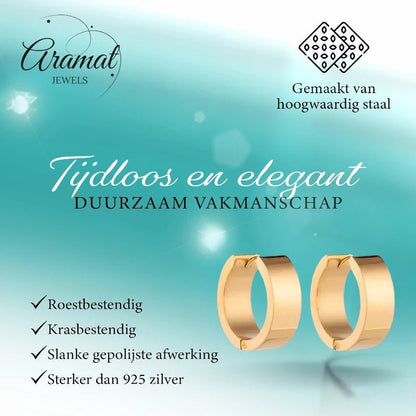 Oorringen – Staal Glad Goudkleurig (20mm) - Aramat Jewels - Oorringen - cadeautip