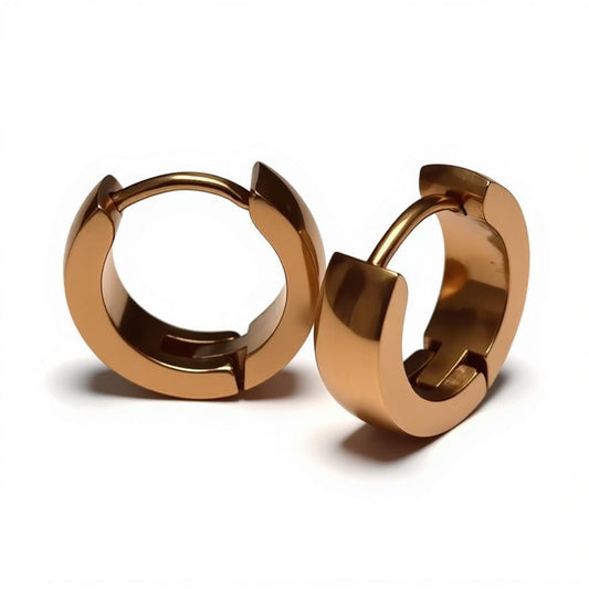 Oorringen – Staal Huggies Rosékleurig (14x4mm) - Aramat Jewels - Oorringen - cadeautip