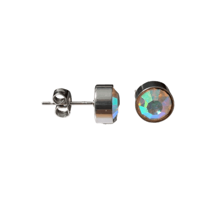 Oorstekers – Staal Kristal AB Transparant Zilverkleur (8mm) - Aramat Jewels - Oorbellen - cadeautip