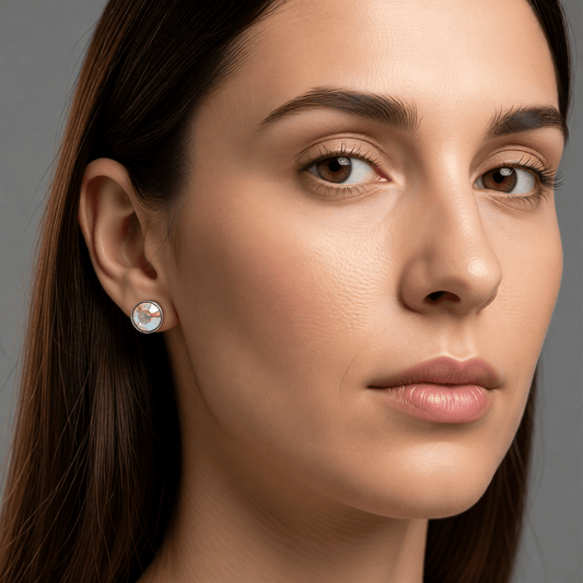 Oorstekers – Staal Kristal AB Transparant Zilverkleur (8mm) - Aramat Jewels - Oorbellen - cadeautip