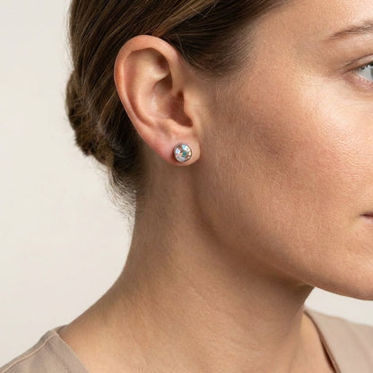 Oorstekers – Staal Kristal AB Transparant Zilverkleur (8mm) - Aramat Jewels - Oorbellen - cadeautip