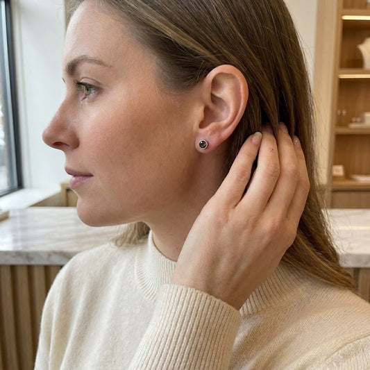 Oorstekers – Staal Kristal Bruin Zilverkleur (5mm) - Aramat Jewels - Oorbellen - cadeautip