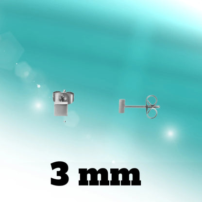 Oorstekers – Staal Vierkant Zilverkleurig (4mm) - Aramat Jewels - Oorbellen - cadeautip