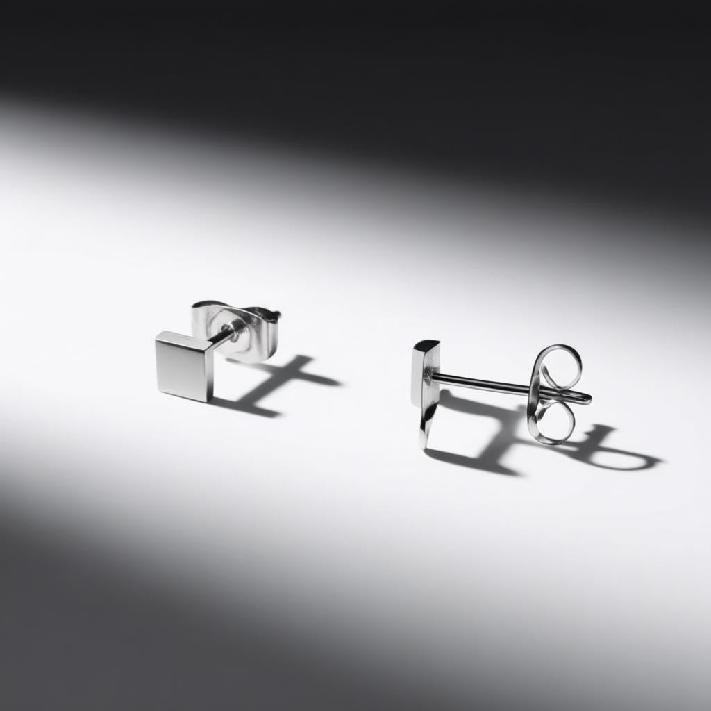 Oorstekers – Staal Vierkant Zilverkleurig (4mm) - Aramat Jewels - Oorbellen - cadeautip