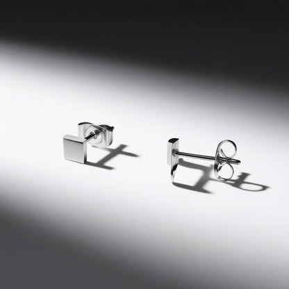 Oorstekers – Staal Vierkant Zilverkleurig (4mm) - Aramat Jewels - Oorbellen - cadeautip