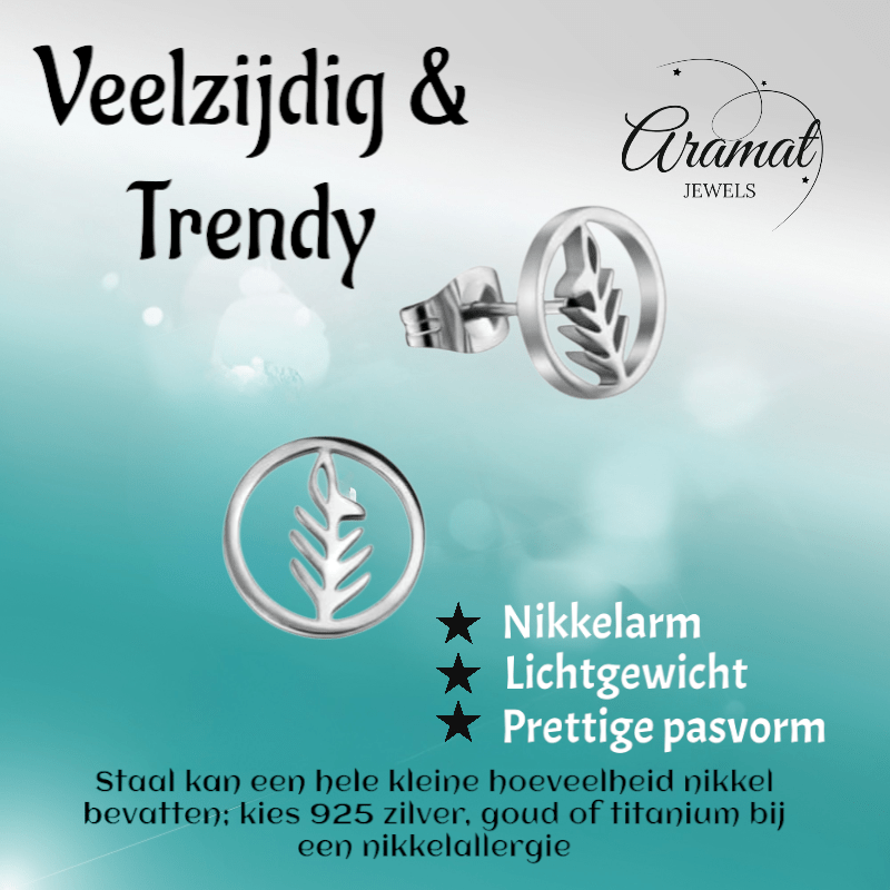 Open cirkel blad oorbellen 10 mm - oor2477 - 29840 - Oorbellen kopen# - 10mm - alles - blad