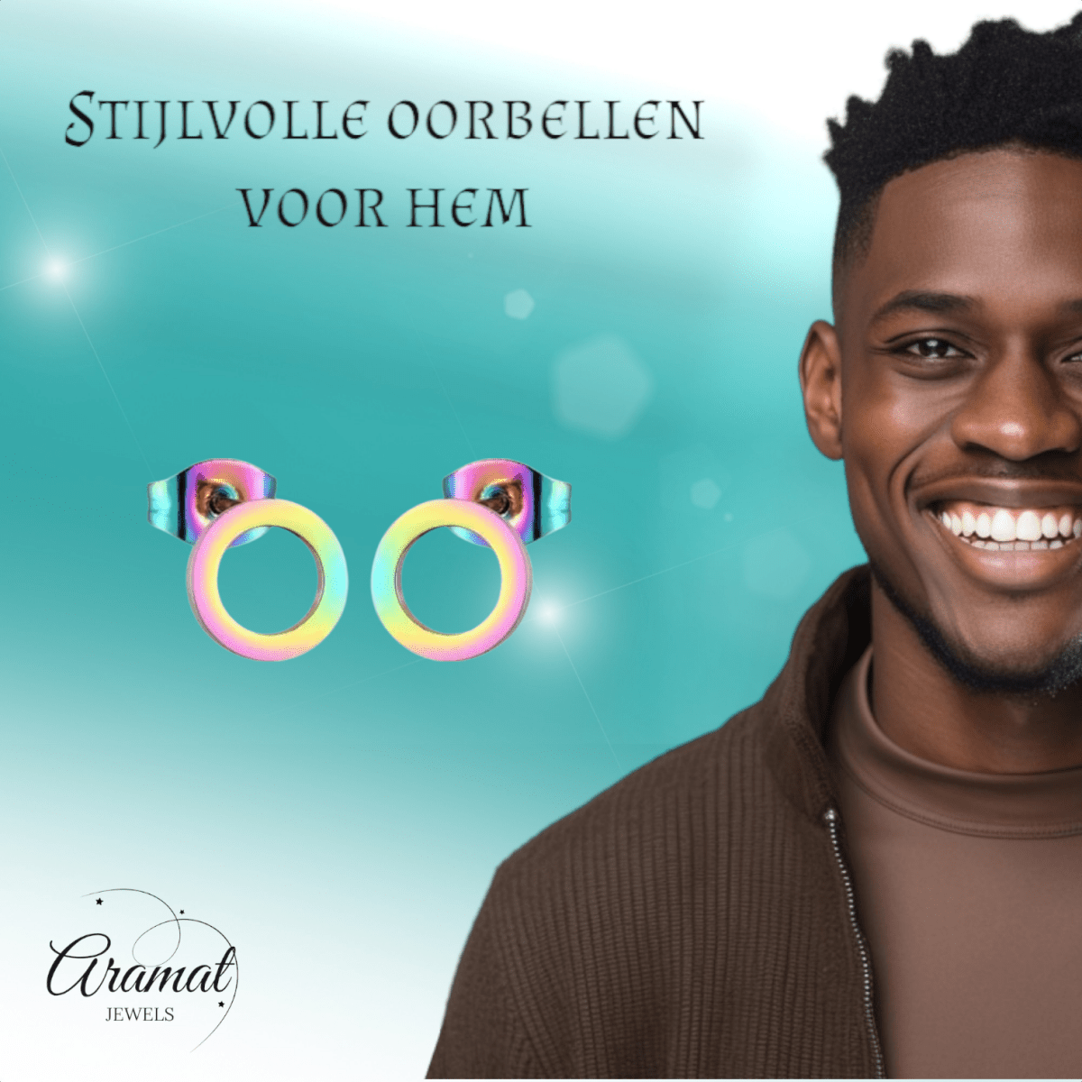 Open Cirkel Oorbellen Multikleur – 9mm - Aramat Jewels - Oorbellen - cadeautip