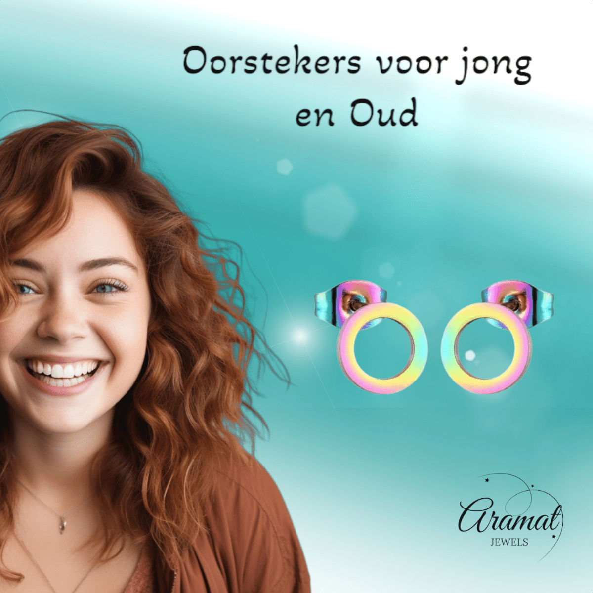 Open Cirkel Oorbellen Multikleur – 9mm - Aramat Jewels - Oorbellen - cadeautip