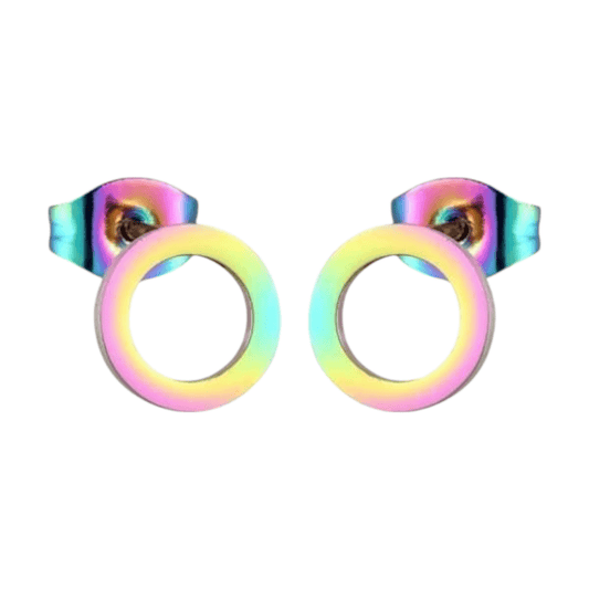 Open Cirkel Oorbellen Multikleur – 9mm - Aramat Jewels - Oorbellen - cadeautip