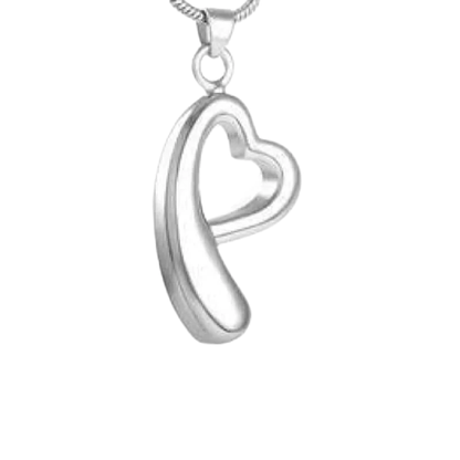 Open hart ashanger – rouwsieraad van staal - Aramat Jewels - Gedenkhangers - cadeautip