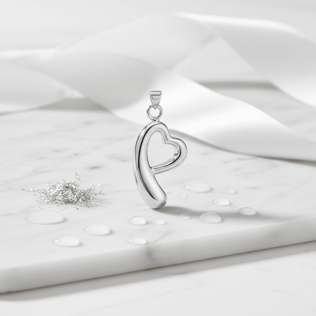 Open hart ashanger – rouwsieraad van staal - Aramat Jewels - Gedenkhangers - cadeautip