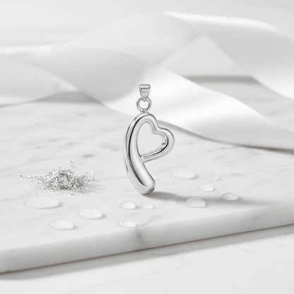 Open hart ashanger – rouwsieraad van staal - Aramat Jewels - Gedenkhangers - cadeautip