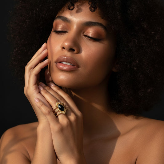 Open Ring RVS met Druppel Emaille en Gedraaide Banden (15 mm)