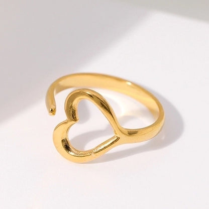 Open Ring RVS met Hartje (13 mm) - Aramat Jewels - Ringen - cadeautip