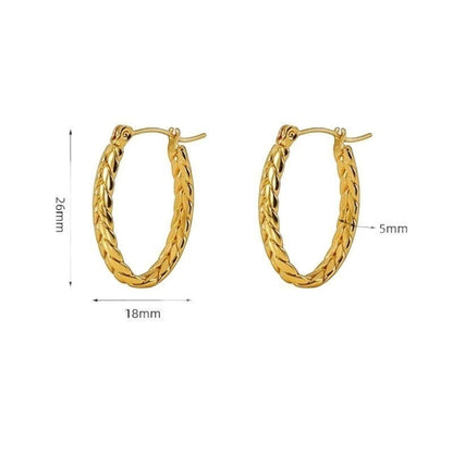 Ovale Schakel Oorringen RVS 26x18mm – Goudkleurig Creolen - oor6312 - 559001 - Oorringen kopen# - 26mm - alles - cadeau