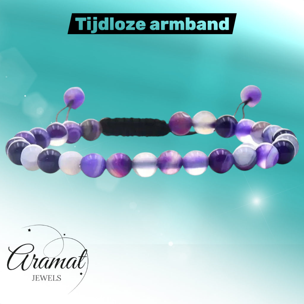 Purple Striped Agate Bracelet