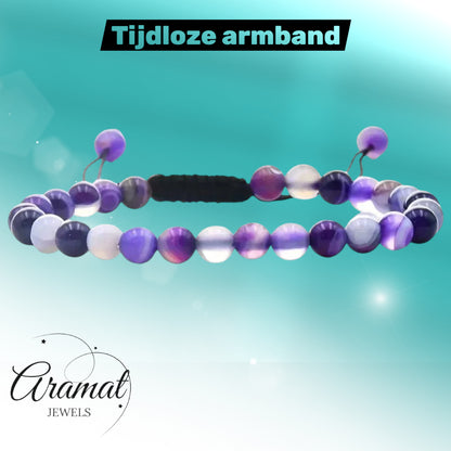 Purple Striped Agate Bracelet