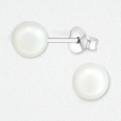 Parel oorbellen 925 zilver – 6mm wit - Aramat Jewels - Oorbellen - cadeautip