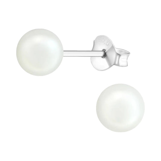 Parel oorbellen 925 zilver – 6mm wit - oor2048 - 15832 - Oorbellen kopen# - 6mm - 925 Zilver - alles