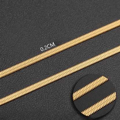 Platte Slangenketting Goudkleurig Staal - Aramat Jewels - RVS Sieraden - Halskettingen - cadeautip