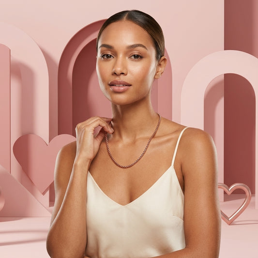 Rose Gold Steel Jasseron Necklace from Aramat Jewels